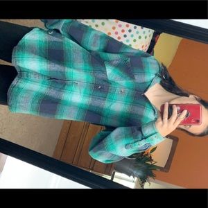 AEO oversized flannel with hood